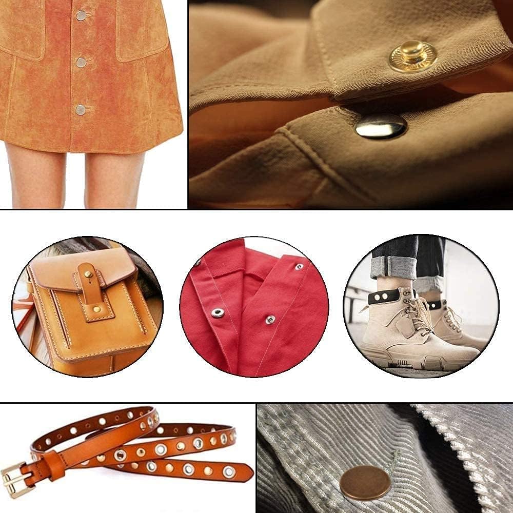 24 Sets Heavy Duty Leather Snap Fasteners Kit, BetterJonny 17mm Metal Snap Buttons Press Studs Leather Rivets Snaps with 4 Setter Tools for Clothes Bracelet Jackets Jeans (Silver) - Image 4